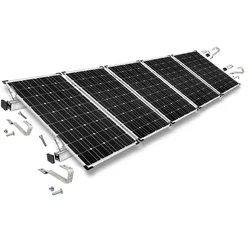 Befestigungskit mit Biberschwanz Dachhaken für Schrägdachmontage 5 Solarpanels Rahmenhöhe 40mm