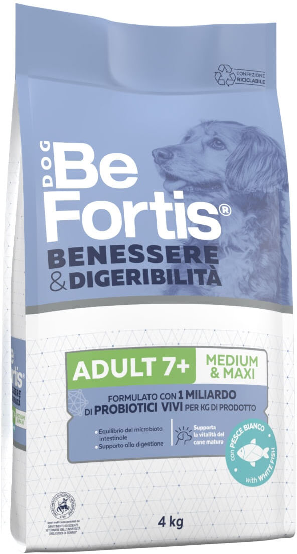 Befortis Dog Benessere & Digeribilità Adult Senior 7+ M&M Pesce 4KG