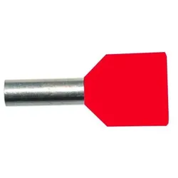 Intercable Zwillingsaderendhülse ICIAE18Z isoliert 2x1qmm l2=8mm rot