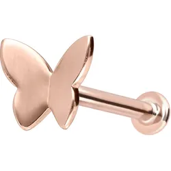 14 Karat Gold Labret mit Innengewinde SCHMETTERLING