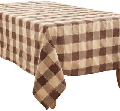 Saro Lifestyle Stitched Design Plaid Tablecloth