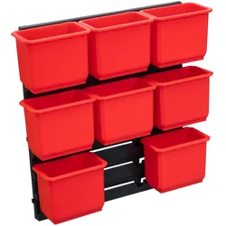 Tool Brothers, Sortimentskasten, Toolbrothers RHINO Container Set Nr. 2 Werkstattwand 39 x 35 cm mit 8 Behältern für RHINO Koffer