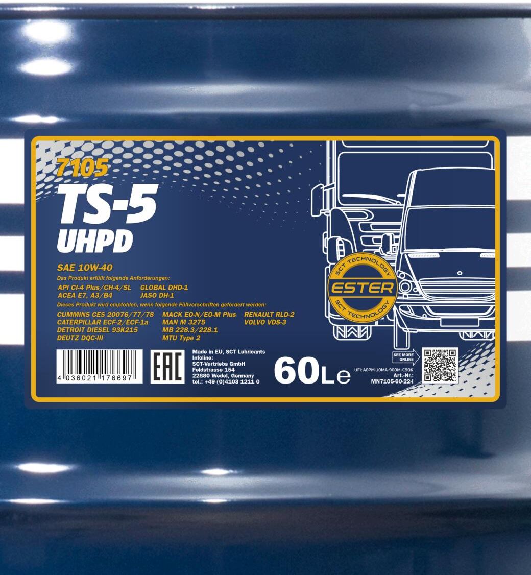 Sct - Mannol Motoröl Mannol Ts-5 Uhpd 10w-40 [60l] Mn710560 60l