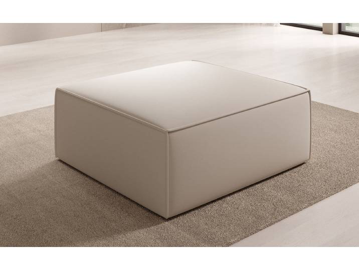 Beistellhocker Lesley in Stoff - Beige - Stoff - Luxusbetten24