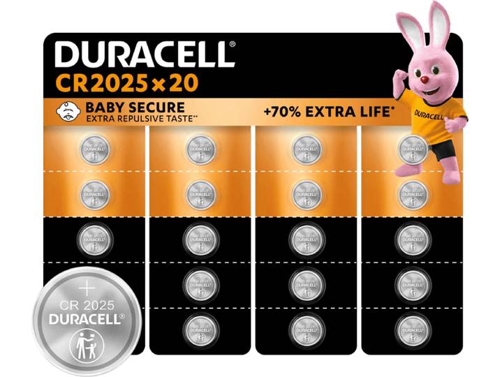 Duracell Specialty CR2025 lithium knoopcelbatterijen 3V 20 stuks