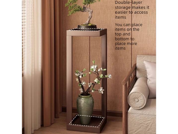 Étagère à fleurs pour salon, étagère murale de plafond à plafond, pot de fleurs chinois Nanzhu, support de présentation intérieur pour plantes, support de fleurs pour balcon
