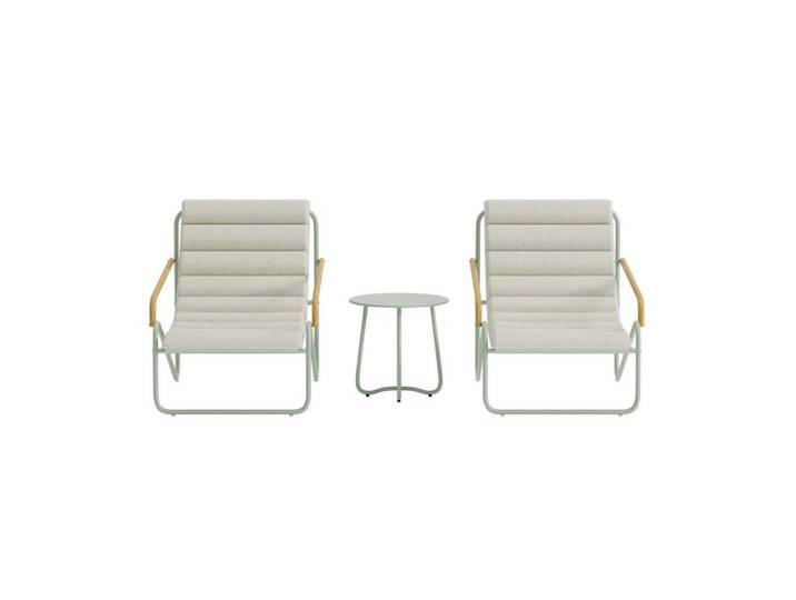 ebuy24 Lounge-Set, Ithaka, Grün, Stahl, 45 x 45 x 42 cm, 3-teilig, Metall, Gartenmöbel, Gartengarnituren, Gartenmöbel-Sets