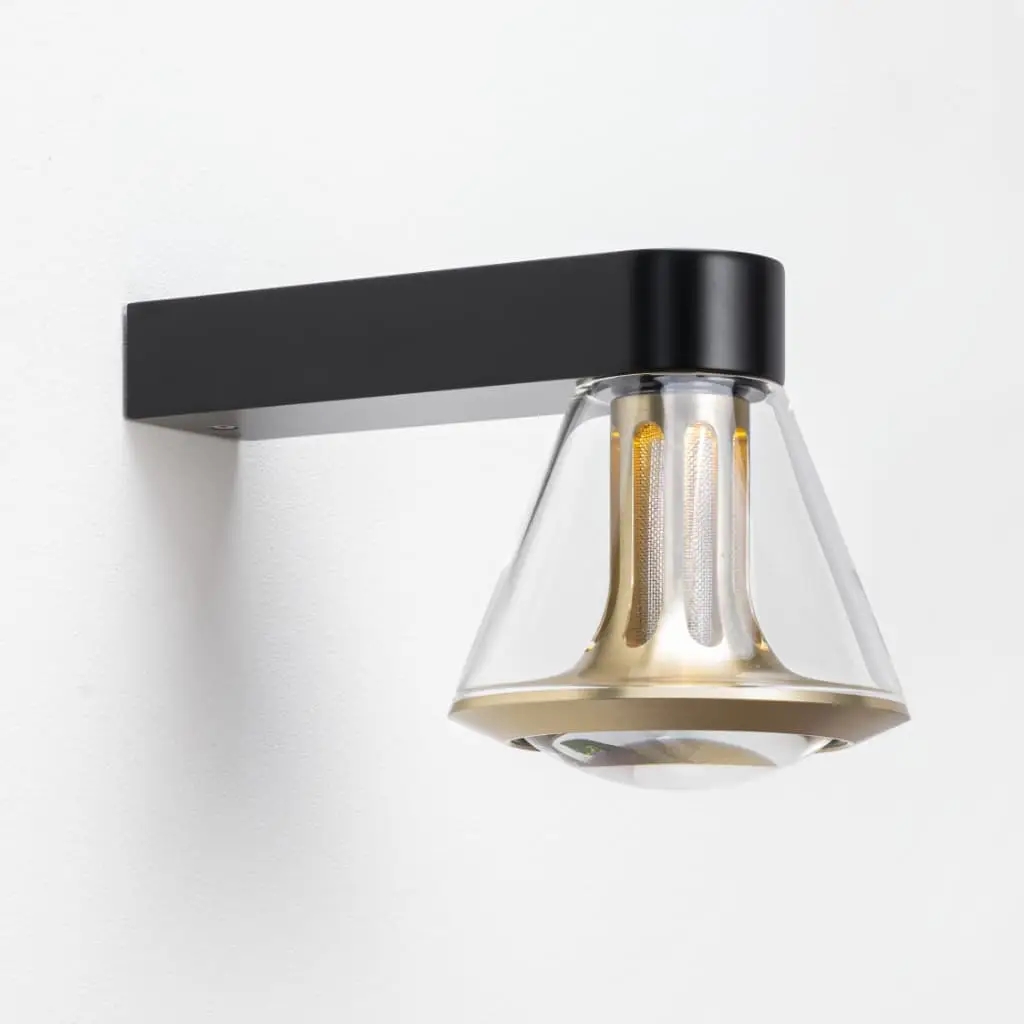 Less´n´more ETHICS LED-Wandleuchte, innen Gold, Kristallglas, Casambi E-WS-C1-KGS-GC 4251908597710
