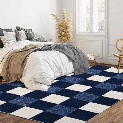 Garvee Soft Modern Checkered Checkerboard Area Rug