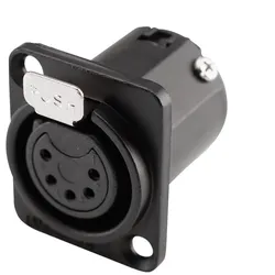Amphenol XLR, 5-pol , Metall-Snap-In-Einbaustecker, versilberte(r) Kontakt(e), Type D, schwarz