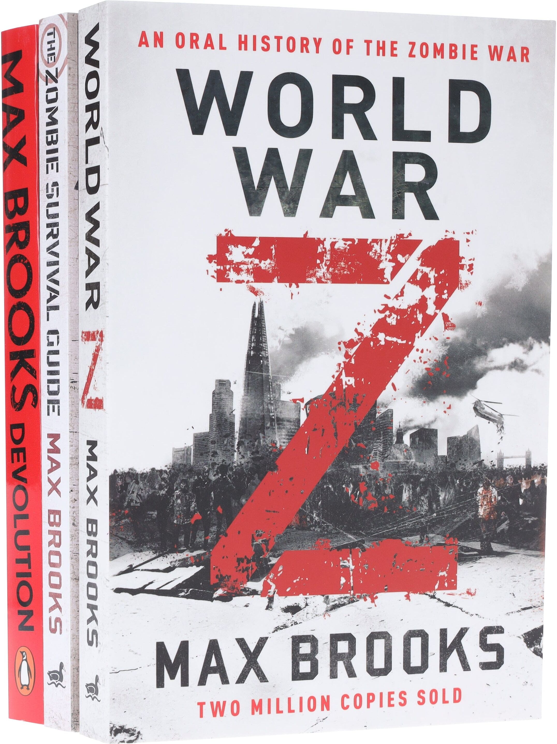 Max Brooks: World War Z, The Zombie Survival Guide & Devolution 3 Books Collection Set - Fiction - Paperback Prelude Books