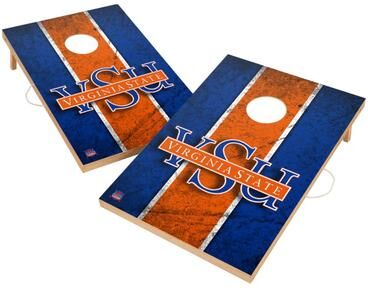 Skip's Garage Vintage Virginia State Trojans Regulation 2x4 Cornhole Set