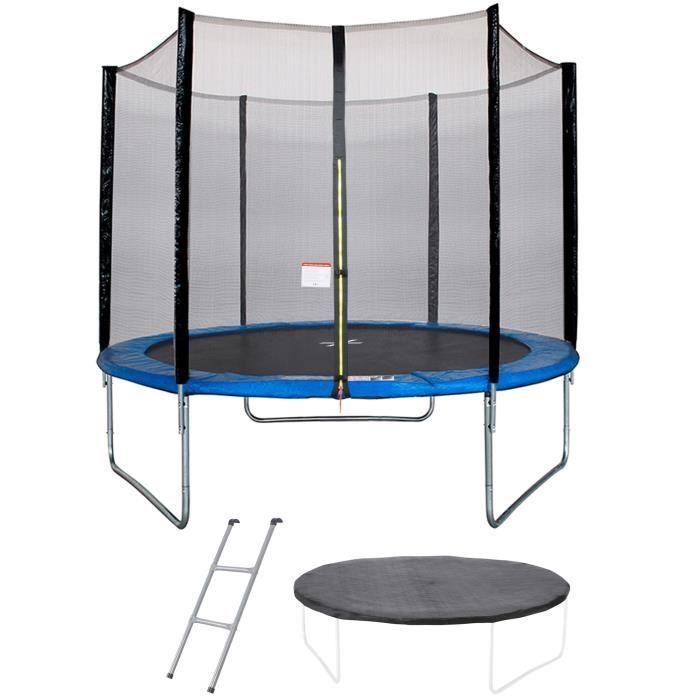 KANGUI MAXI ECO Outdoor-Trampolin 300 cm Blau mit Sicherheitsnetz, Leiter & Schutzabdeckung