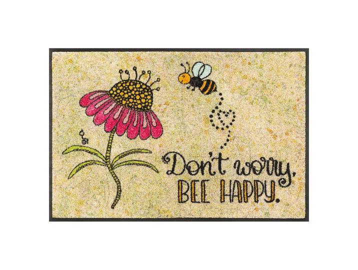 Paillasson Bee Happy 50 x 0 x 75cm Beige