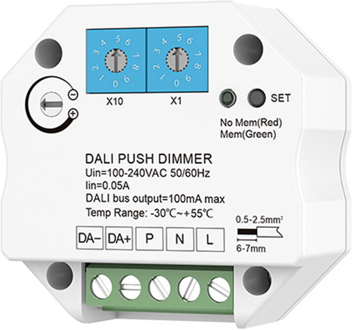 Isoled Dali Master-Steuerung Für 1 Adresse / 1 Gruppe, Steuerung Via Push-(Schließ)-Taster, 230v