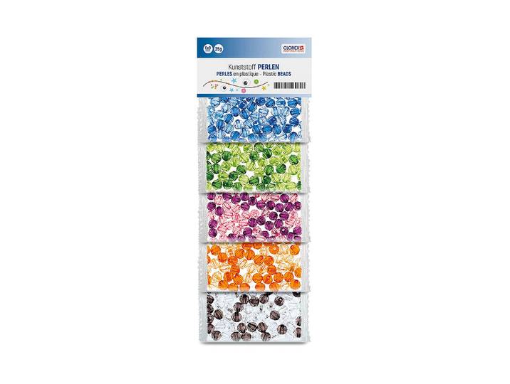 Glorex Kunststoff-Perlen Transparent Bunt 6 mm 50 g