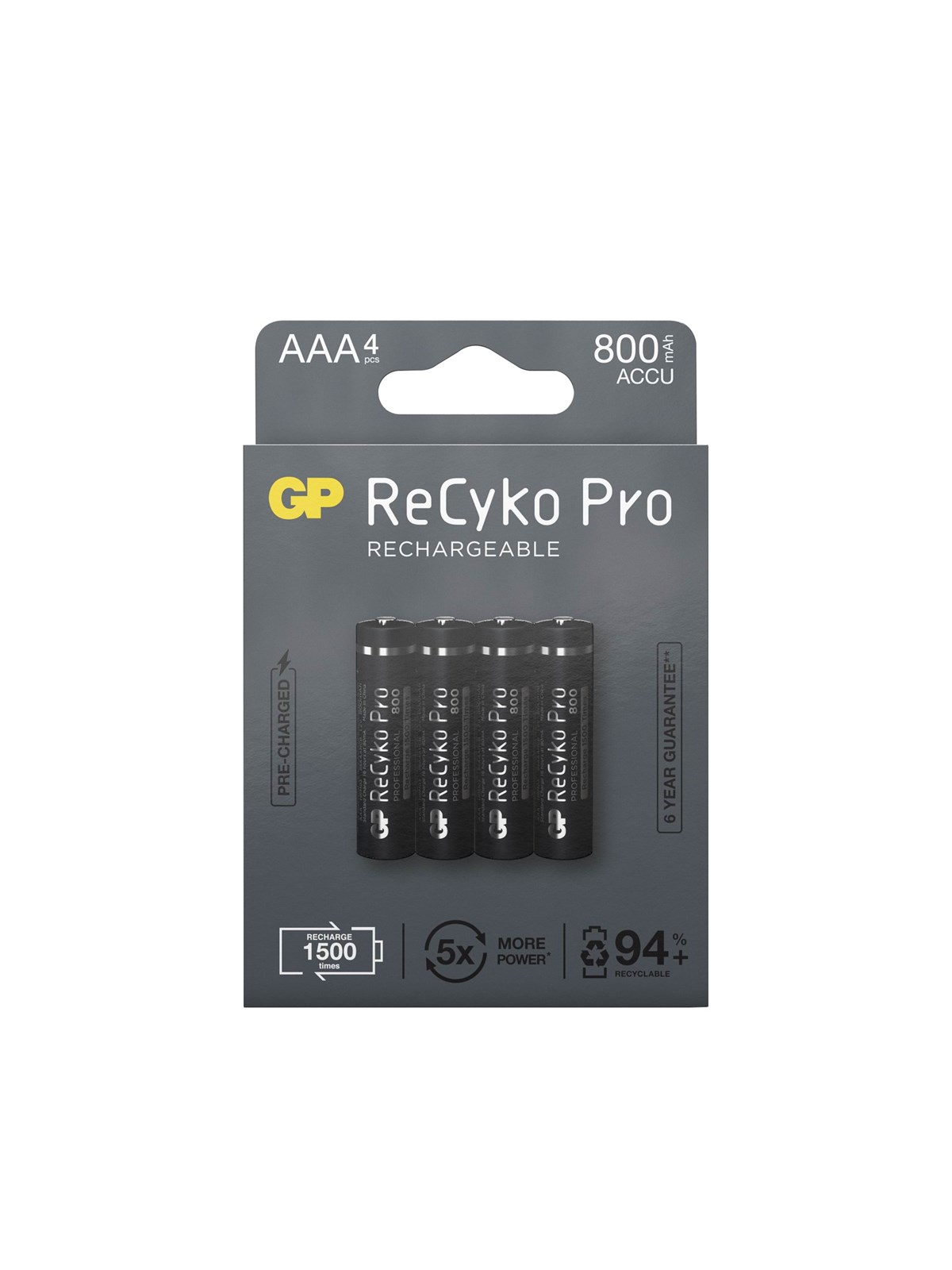GP ReCyko Pro AAA-batteri 800mAh 4-pack