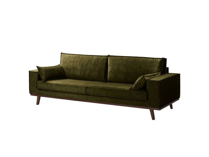 Sofa Jurga 3-Sitzer Grün Samt Tomi 239 x 81 x 91cm Modern
