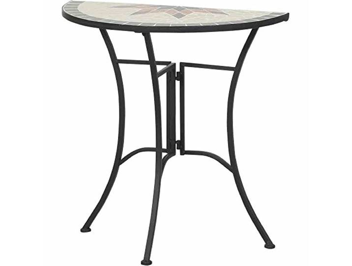 Siena Garden Tisch Stella, 35,5x70x71,5cm, Gestell: Stahl, pulverbeschichtet in schwarz matt, Fläche: Mosaik,Tischplatte: Keramik