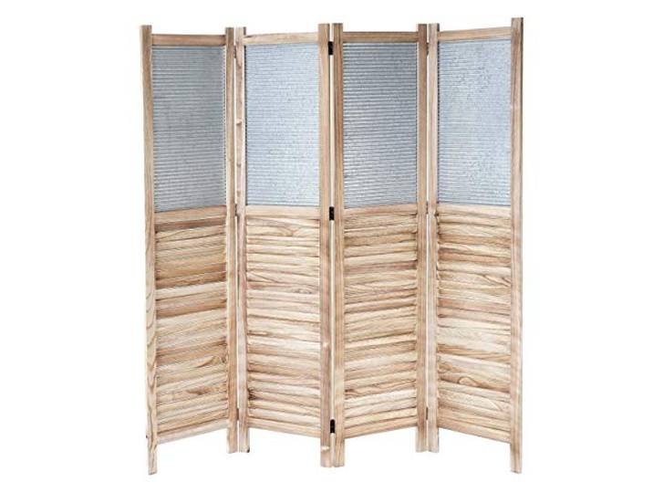 Mendler Paravent HWC-D27 Holz Metall 170x160x2cm Raumteiler, Trennwand, spanische Wand, Sichtschutz