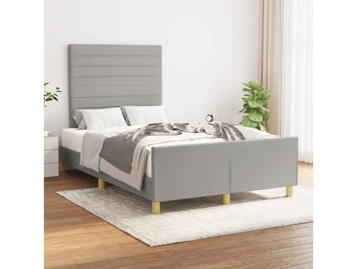 Cadre gris clair 120x200 cm tissu sans matelas cadre mi-double lumineux léger facile à entretenir chaque semaine