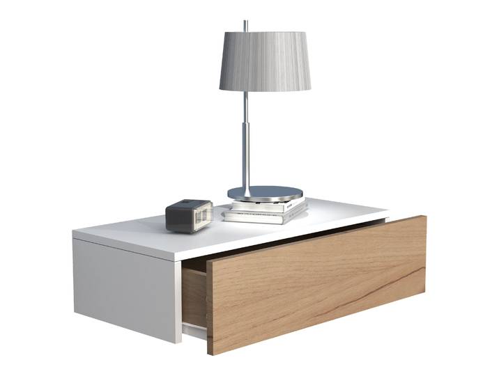 Nachttisch VCM Holz Wandschublade Wand Hänge Nachttisch Usal M60 , braun (weiß, honig, eiche), B:60cm T:30cm, Tische, Nachttisch