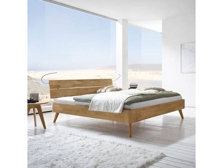Bett Minoa Kernbuche Massivholz 140x210cm skandinavisch