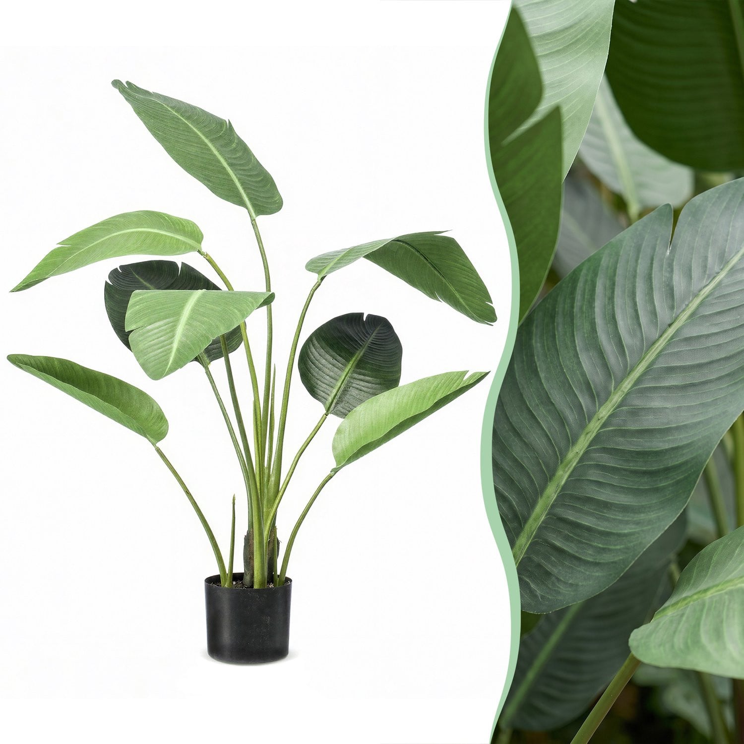 GreenboutiQ Kunstplant Strelitzia nicolai Paradijsvogelbloem - 120 cm