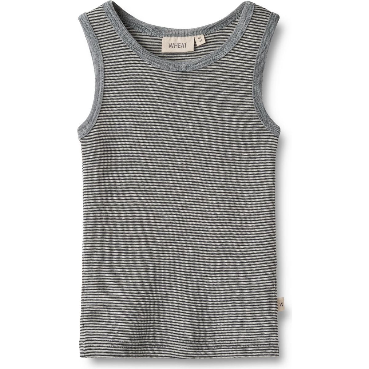 Wheat Wool Singlet Iggy navy stripe (1433) 104 9004k-779-1433-104/4y
