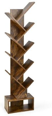 10tier Tree Bookshelf with Drawer Free-standing Bookcase Storage Shelf