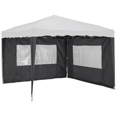 Pavillonseitenteil KONIFERA "Faltpavillon", grau, Polyester, Pavillonseitenteile, mit 2 Fenster