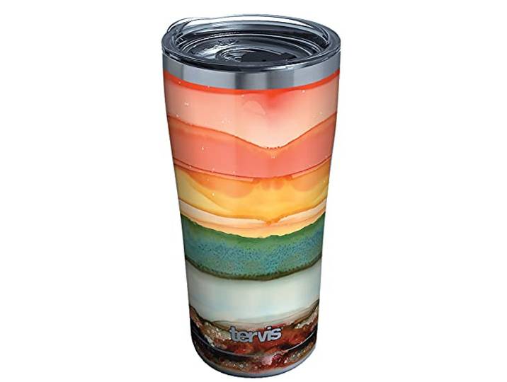 Tervis Inkreel – Evening Tides Dreifachwandiger, isolierter Reisebecher hält Getränke kalt und heiß, 590 ml Legacy, Edelstahl