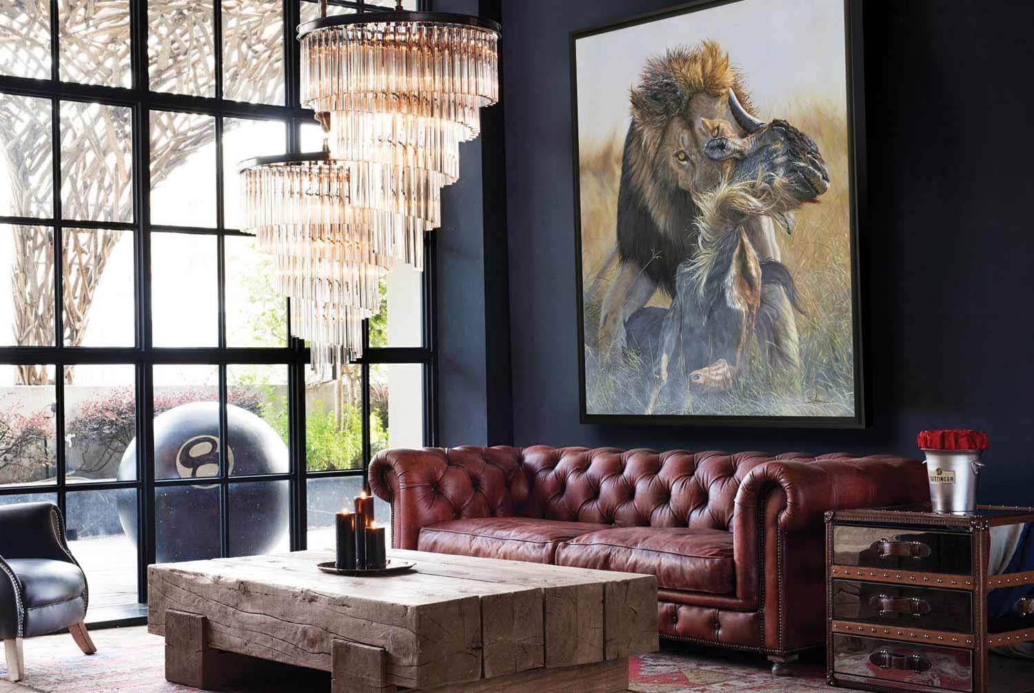 Design Chesterfield 3-zits bank voor volwassenen