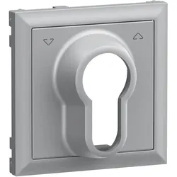 Legrand 765234 SEANO Abdeckung Jalousietaster mit DIN-Halbzylinder, Farbe: Aluminium lackiert