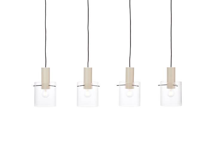 Suspension Göteburg 123 x 150 x 18cm Beige 4 Aluminium verni Verre transparent E27