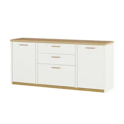 Wohnwert Sideboard  Libro plus , weiß , Maße (cm): B: 143 H: 78 T: 41.0