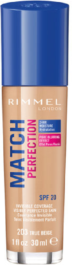 Rimmel London Match Perfection Spf20 203 True Beige