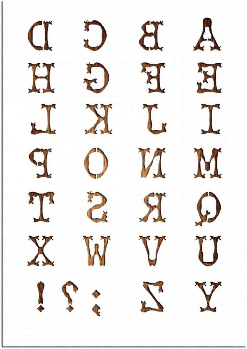 Alfabet Sjabloon Wortel Stijl Letter Stencil voor Decoratie Projecten - Transparant - A4 - 30 mm
