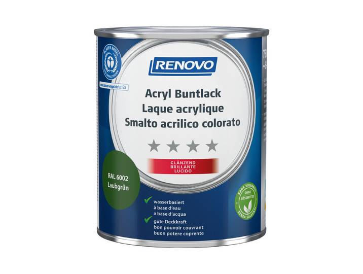 Renovo Acryl Buntlack laubgrün RA l 6002 Glänzend 750 ml