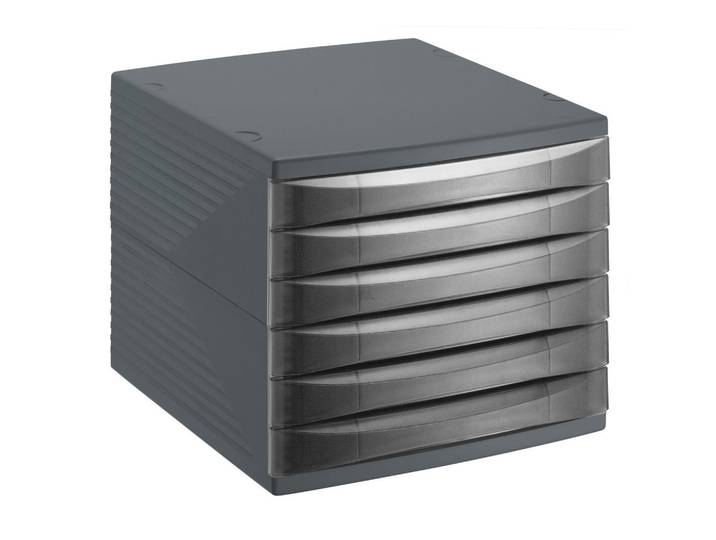 Rotho Briefablage, Anthrazit, Kunststoff, 36.5x25x28 cm, DIN EN ISO 14001, DIN EN ISO 9001, Made in Switzerland, stapelbar, Büromöbel, Schreibtische, Schreibtischzubehör