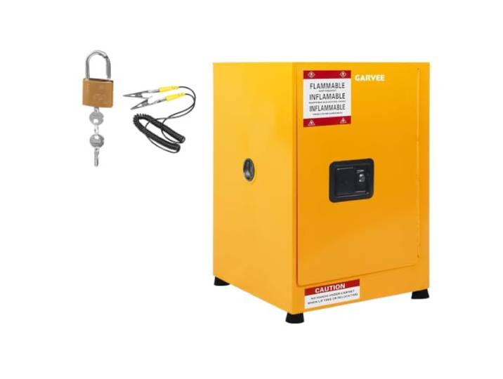 GarveeMore 43,18 x 43,18 x 45,72 cm Gefahrstofflagerschrank Feuerfester Lagerschrank Für Brennbare Stoffe Mit Verstellbarem Regal