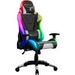 XROCKER Gaming Bürostuhl schwarz LED-Beleuchtung/Komfortkissen