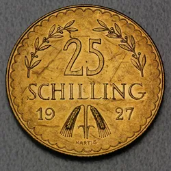 Goldmünze 25 Schilling "Republik" verschiedene Jahrgänge (Österreich)