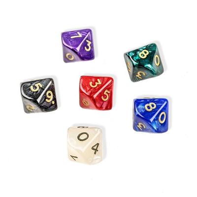 Würfel,10 seitig, pearl, 50er Beutel