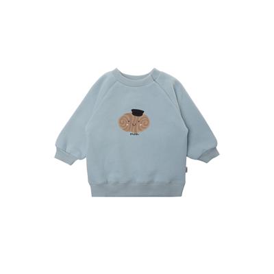 Sweatshirt LILIPUT "Franzbrötchen", Jungen, Gr. 98/104, blau (hellblau), 80% Baumwolle, 20% Polyester, bedruckt, normal, Rundhals, Sweatshirts Sweatshirt, mit niedlichem Franzbrötchen-Print