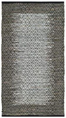 SAFAVIEH Handmade Vintage Boho Leather Mako Modern Stripe Leather Rug