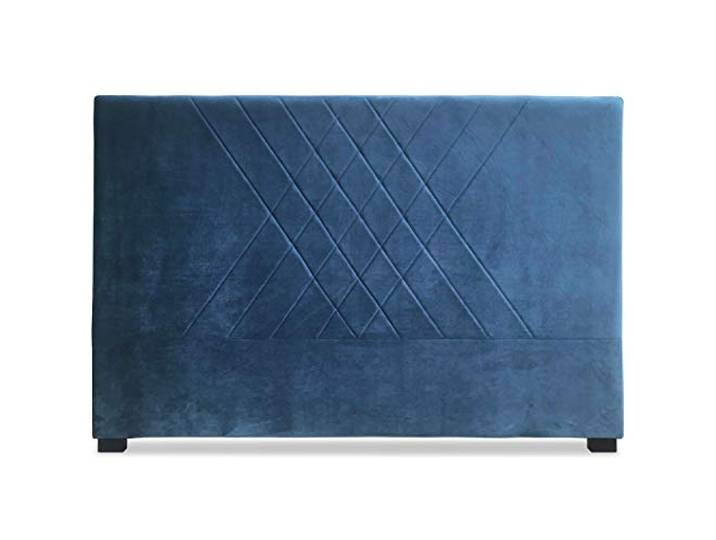 Menzzo Diam Kopfteil Bett 160cm mit Samtbezug Blau