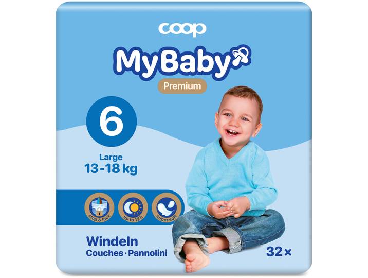 MyBaby My Baby Windeln Large Grösse 6 13-18 kg 32 Stück