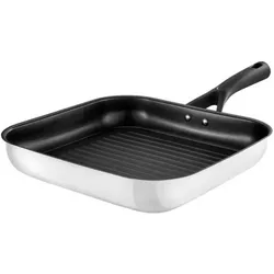 Pyrex Expert Touch Grillpan - 28 cm - RVS, Pfanne + Kochtopf, Grau, Silber, Schwarz