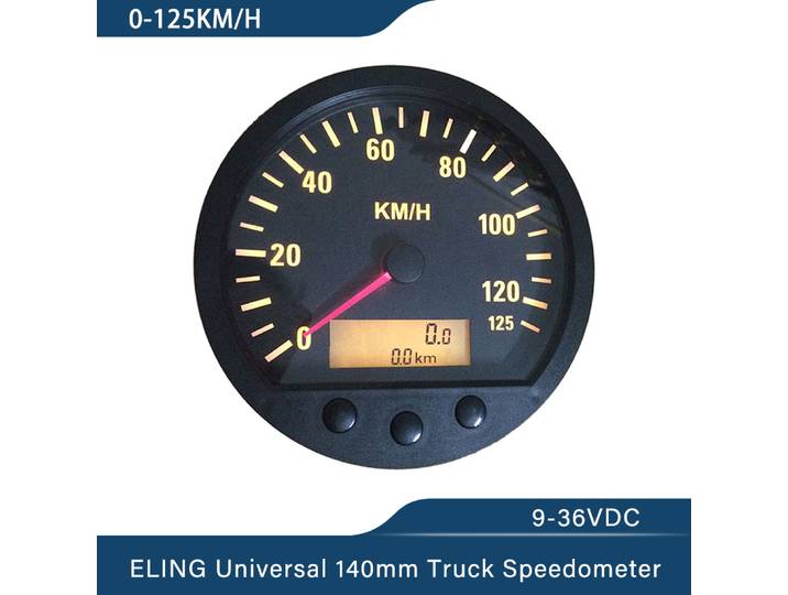 ELING – compteur de vitesse universel pour camion, 140mm de diamètre, odomètre 0-125 km/h avec rétro-éclairage 9-36V, nouveauté